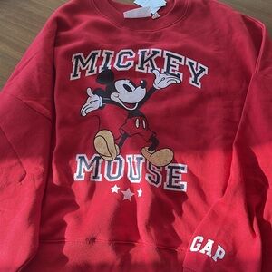 GAP Red Mickey Mouse Graphic Sweatshirt